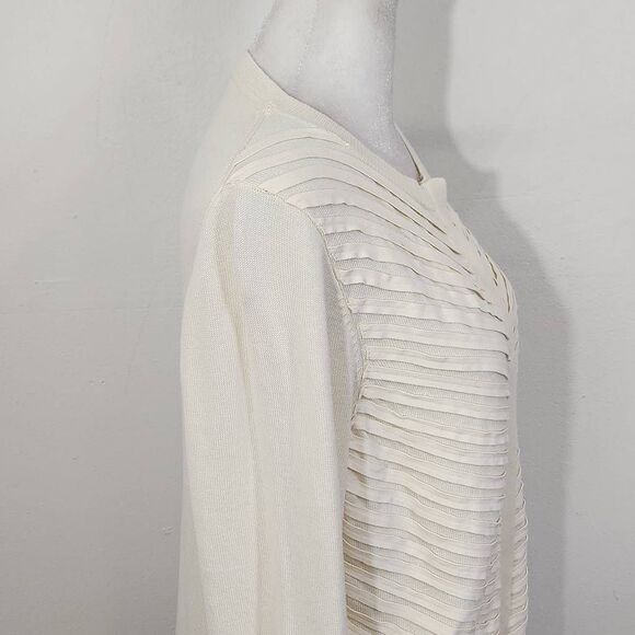 H By Halston Cream Cardigan Sweater Size Medium Cream Sweater - Picture 4 of 7